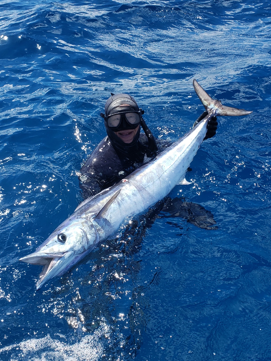 Daryl Wong with a wahoo (fish)